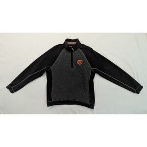 Tommy Bahama Football NFL Chicago Bears Women's 1/4 Zip Pullover Black Gray M